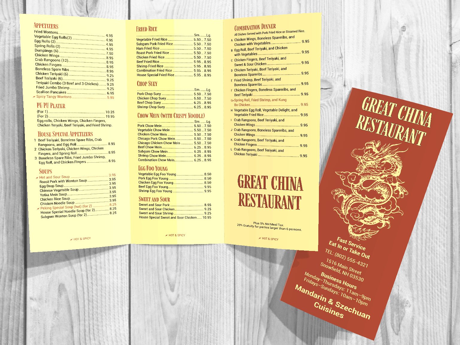 Chinese Menu